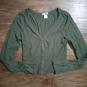 V neck Olive green shirt